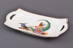 trauciņš, porcelāns, M.S. Kuzņecova rūpnīca, roku gleznojums, Rīga (Latvija), 1920-1933 g., 10 x 20....