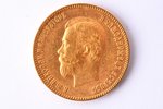 Krievijas Impērija, 10 rubļi, 1900 g., "Nikolajs II", zelts, 900 prove, 8.6 g, tīra zelta svars 7.74...
