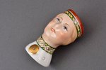 statuete, Tautu meitas galva, porcelāns, Rīga (Latvija), M.S. Kuzņecova rūpnīca, 1934-1936 g., h 5.6...