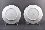 šķīvju pāris, porcelāns, M.S. Kuzņecova rūpnīca, Rīga (Latvija), Krievijas impērija, 1890-1910 g., Ø...