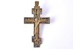krusts, Kristus Krustā Sišana, vara sakausējuma, 2-krāsu emalja, Krievijas impērija, 16 x 9.2 x 0.3...