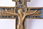 krusts, Kristus Krustā Sišana, vara sakausējuma, 2-krāsu emalja, Krievijas impērija, 16 x 9.2 x 0.3...