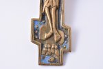 krusts, Kristus Krustā Sišana, vara sakausējuma, 2-krāsu emalja, Krievijas impērija, 16 x 9.2 x 0.3...