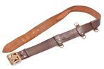ģenerāļa josta, 1956. gada parauga, āda, garums 124 cm, platums 4.9 cm, PSRS, 20. gs. 2. puse...