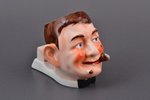 statuete, pelnu trauks ar sērkociņu kastītes turētāju, porcelāns, Rīga (Latvija), M.S. Kuzņecova rūp...