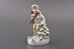 statuete, Slēpotājs, porcelāns, Rīga (Latvija), PSRS, Rīgas porcelāna rūpnīca, modeļa autors - S. Bo...