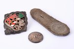 nozīme, Robežsargu brigāde ar ādas elementu, Nr. 133, sudrabs, Latvija, 1991 g., 49.7 x 42.4 mm, 20....