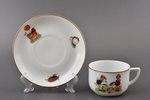 tējas pāris, Bērnu sērija, porcelāns, M.S. Kuzņecova rūpnīca, Rīga (Latvija), 1934-1936 g., h (tasīt...