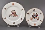 tējas trio, Bērnu sērija, porcelāns, M.S. Kuzņecova rūpnīca, Rīga (Latvija), 1934-1936 g., h (tasīte...