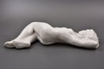 statuete, Guļošā (Akts), porcelāns, Rīga (Latvija), PSRS, autordarbs, autore - Elza Švalbe-Matvejeva...