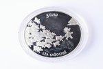 5 eiro, 2016 g., Pasaku monēta II, Eža kažociņš, sudrabs, 925 prove, Latvija, 28.28 g, Proof, 42 x 3...