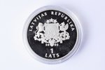 1 lats, 2005 g., Pasaules čempionāts hokejā - Rīga 2006, sudrabs, 925 prove, Latvija, 31.47 g, Ø 38....