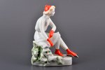statuete, Ātrslidotāja, porcelāns, PSRS, Latvija, Rīgas porcelāna rūpnīca, modeļa autors - Oksana Žņ...