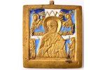 икона, Святитель Николай Чудотворец, медный сплав, 3-цветная эмаль, Российская империя, 19-й век, 6....