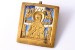 икона, Святитель Николай Чудотворец, медный сплав, 3-цветная эмаль, Российская империя, 19-й век, 6....