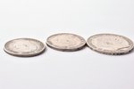 3 марки, 2 марки, 1877-1911 г., комплект из 3 монет, серебро, Германия...