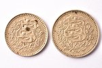 1 марка, 3 марки, 1926 г., комплект из 2 монет, Эстония...