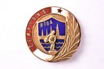 знак, Чемпион, латунь, Латвия, СССР, 50-е годы 20го века, Ø 23.3 мм...