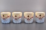 4 чайные пары (большого размера), фарфор, Carl Tielsch & Co., Германия, Польша, рубеж 19-го и 20-го...