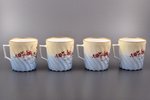 4 чайные пары (большого размера), фарфор, Carl Tielsch & Co., Германия, Польша, рубеж 19-го и 20-го...