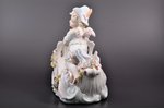 статуэтка, Ангел в лодке, украшенная цветами, бисквит, Германия(?), 25 x 15 x h 25.5 см, дефект пера...