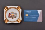 пепельница, Герб Латвии, фарфор, Plankenhammer Floss Bavaria, Германия, середина 20-го века, 8.1 x 8...