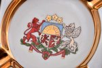 пепельница, Герб Латвии, фарфор, Plankenhammer Floss Bavaria, Германия, середина 20-го века, 8.1 x 8...