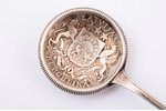 ложка, серебро, из монеты 2 лата (1925), 875 проба, 15.85 г, 10.6 см, 20-30е годы 20го века, Латвия...