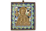 икона, Святитель Николай Чудотворец, медный сплав, 6-цветная эмаль, Российская империя, конец 19-го...