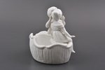статуэтка, лоток для украшений, Поцелуй, бисквит, Германия, h 11.5 x 13.3 x 10 см, нога реставрирова...