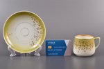чайная пара, фарфор, Фабрика И.Е. Кузнецова на Волхове, Российская империя, конец 19-го века, h (чаш...