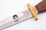 нож, лезвие промышленного изготовления, мастер "HH" Heino Hoffmann, рукоять: ореховое дерево, латунь...
