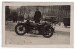 фотография, Рига, мотоцикл, Латвия, 20-30е годы 20-го века, 13.8х8.8 см...