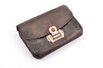 кошелек, металл, кожа, Российская империя, рубеж 19-го и 20-го веков, 10 x 7 x 2.5 см...