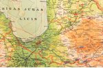 карта Латвии, "Физическая учебная карта Латвии", 1:800000, Институт картографии им. П. Мантниекса, Р...