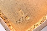 сигарница, серебро, 875 проба, 67.2 г, штихельная резьба, 5.6 x 10 x 0.8 см, 30-е годы 20го века, По...