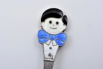 детская ложка, серебро, 925 проба, 17.85 г, эмаль, 11.6 см, Таллинский ювелирный завод, 1991 г., Тал...