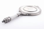 ручное зеркало, серебро, 88 проба, общий вес изделия 445.3 г, 28 x 12.5 см, фирма "Фаберже", мастер...