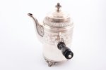 кофейник, серебро, 830 проба, вес изделия без ручки 599 г (общий вес 729.2 г), h 23.2 см, 1876 г., С...