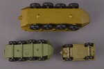 комплект игрушек, 3 автомодели военной техники, металл, СССР, 2-я половина 20-го века, в коллекционн...