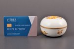 шкатулка, фарфор, Meissen, ручная роспись, Германия, 20-30е годы 20го века, h 5 x Ø 7.2 см...