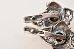 серьги, серебро, 925 проба, 5.83 г., размер изделия 2.1 x 1.5 см, СССР...
