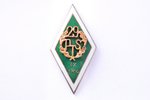 школьный знак, PTS 29, Профессиональное-техническое училище, 9-й выпуск, серебро, эмаль, Латвия, ССС...