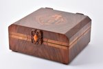 шкатулка, "Рига", дерево, янтарь, Латвия, 21 x 24 x 10.5 см, открывается нажатием кнопки...