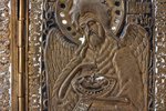 складень, Деисус, медный сплав, 2-цветная эмаль, Российская империя, 19-й век, 14.2 x 37.2 см, 857 г...