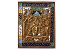 икона, Спас Вседержитель на престоле. Седмица, медный сплав, 6-цветная эмаль, Российская империя, 19...