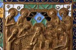 икона, Спас Вседержитель на престоле. Седмица, медный сплав, 6-цветная эмаль, Российская империя, 19...