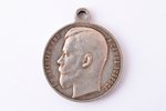 медаль, За Храбрость, с изображением Николая II, № 546878, 4-я степень, серебро, Российская Империя,...