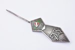 школьный знак, LVĢ, Лиепайская(?) государственная гимназия, серебро, 875 проба, Латвия, 1943 г., 40....