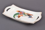 лоток, фарфор, фабрика М.С. Кузнецова, ручная роспись, Рига (Латвия), 1920-1933 г., 10 x 20.7 x h 3...